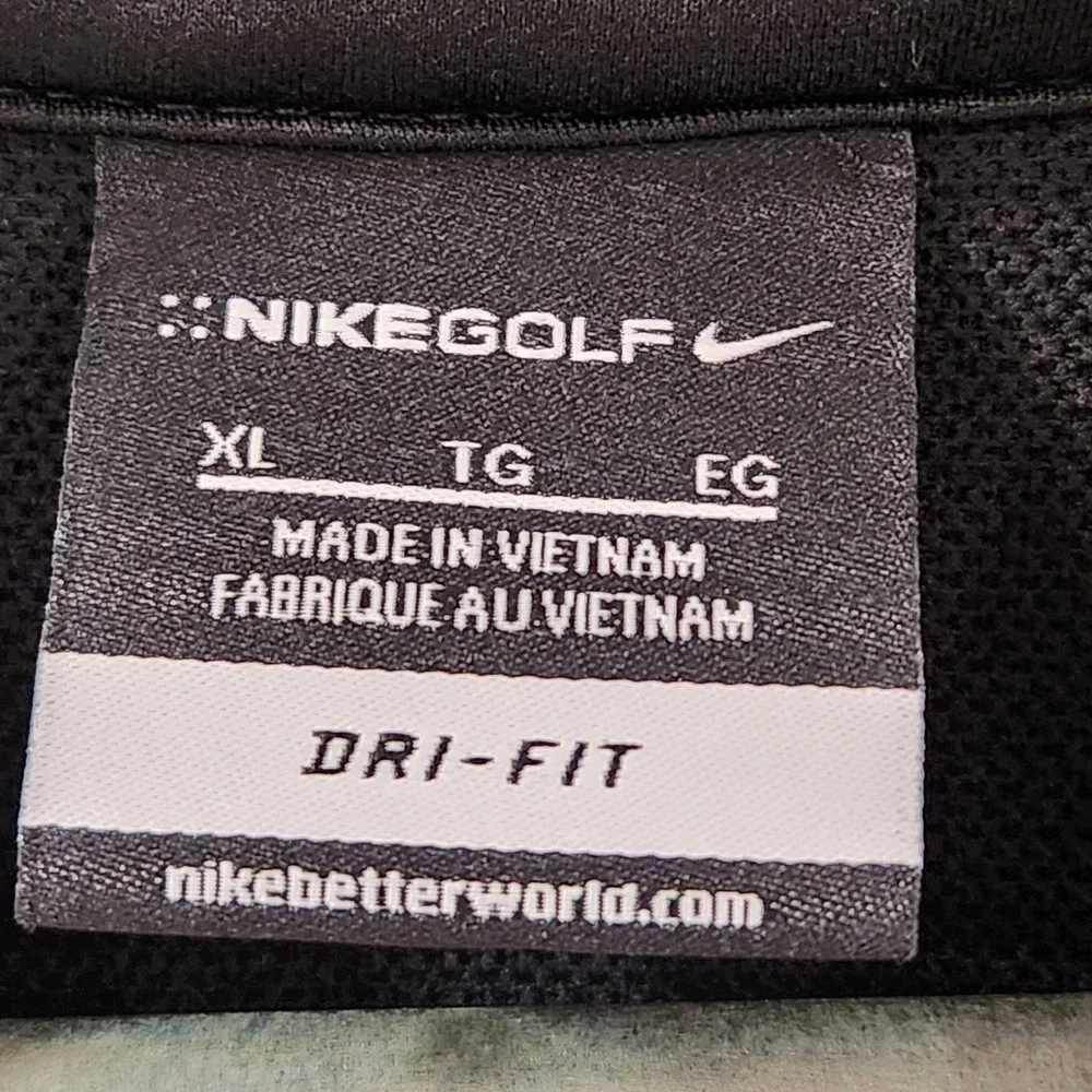Nike Golf Mens XL Dri-FIT 1/4 Zip Pullover Black Blue RBC Logo Stretch‎